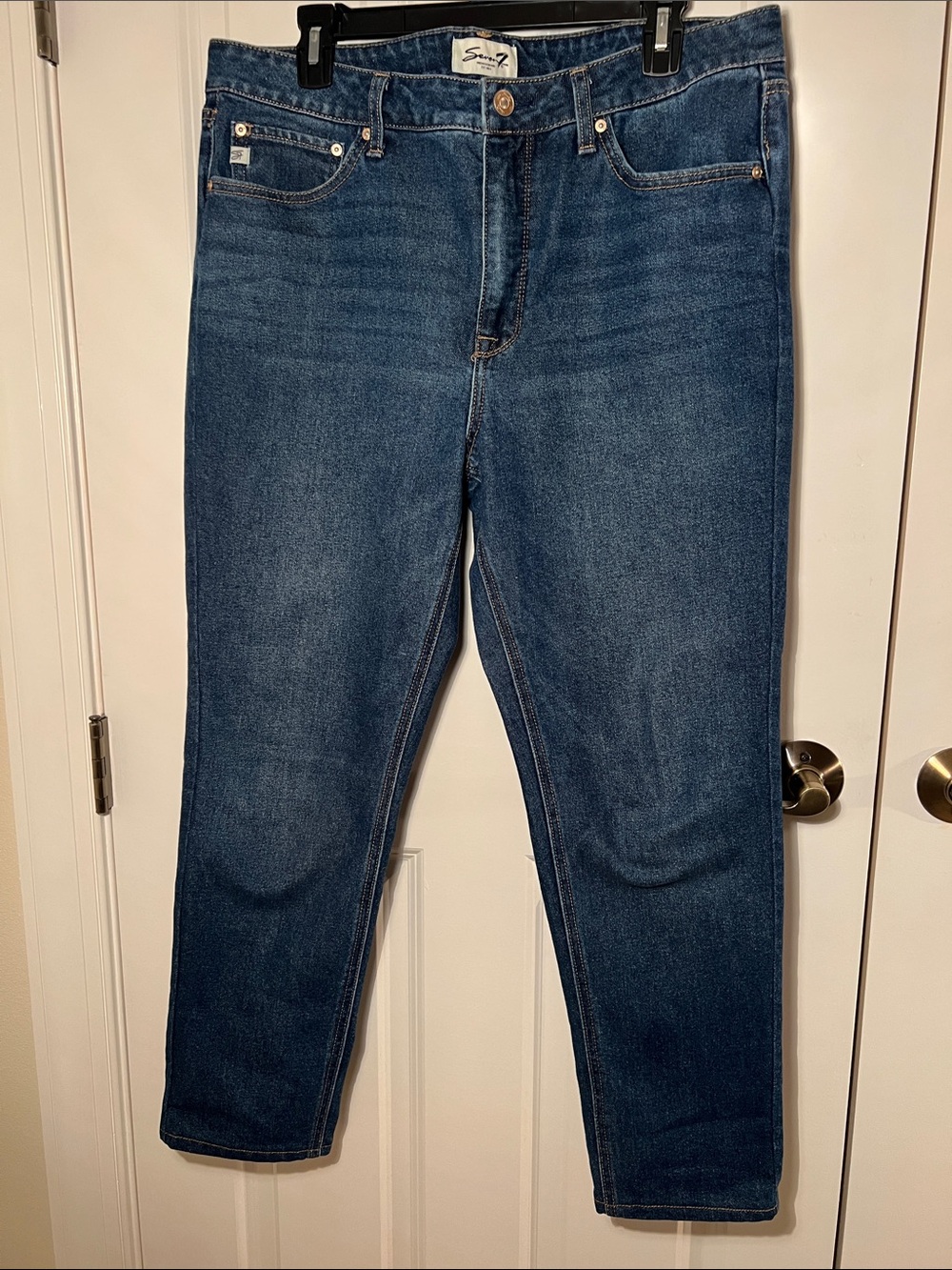 Seven7 High-Rise Women's Jeans in Dark Blue Denim
